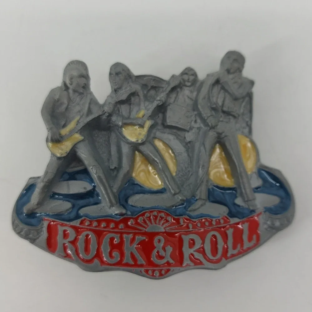 Rock & Roll Rockabily Band Belt Buckle Classic Oldies 50s Music 1982